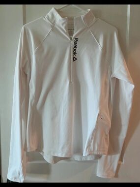 Reebok White Women's Quarter-Zip Active Pullover